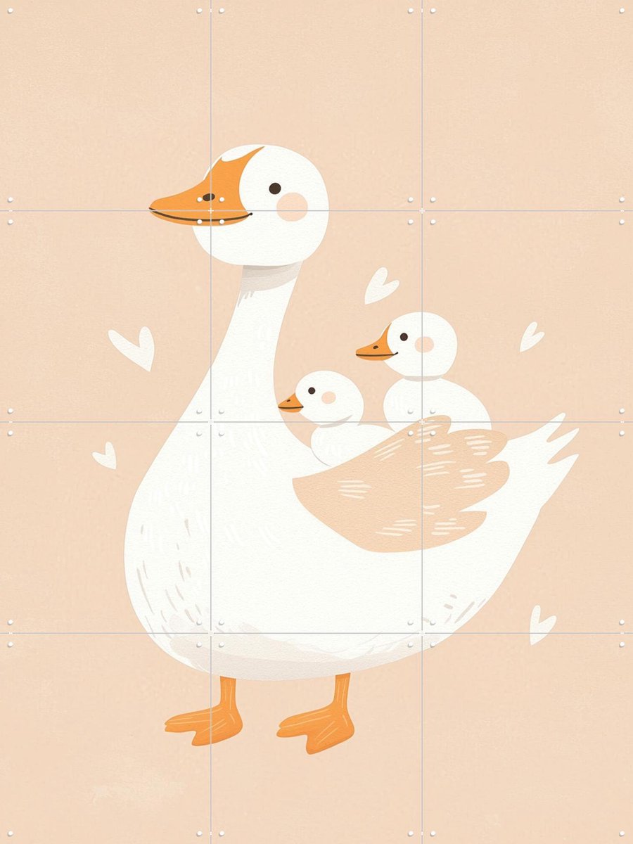 IXXI Goosemommy, Treechild & Various - 60 x 80 cm - Gratis ophangtool - Grote wanddecoratie en posters - Fantasierijk, Cartoonesk, Speels