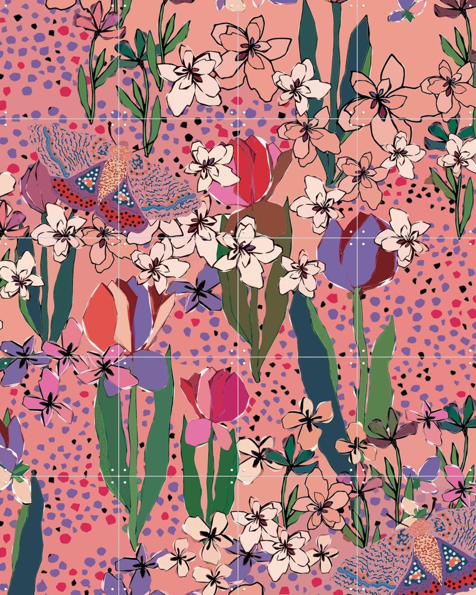 IXXI Collage Landscape Pastel, Marylène Madou - 80 x 100 cm - Gratis ophangtool - Grote wanddecoratie en posters - Digitale Kunst, Illustraties