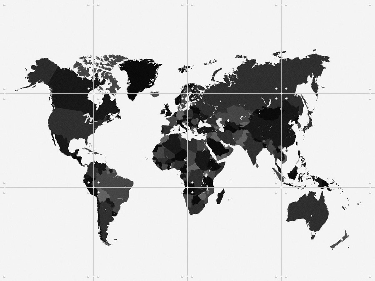 IXXI World, Kunst in Kaart - 80 x 60 cm - Gratis ophangtool - Grote wanddecoratie en posters - Grafisch Ontwerp, Minimalisme, Gang, Woonkamer, Reizen