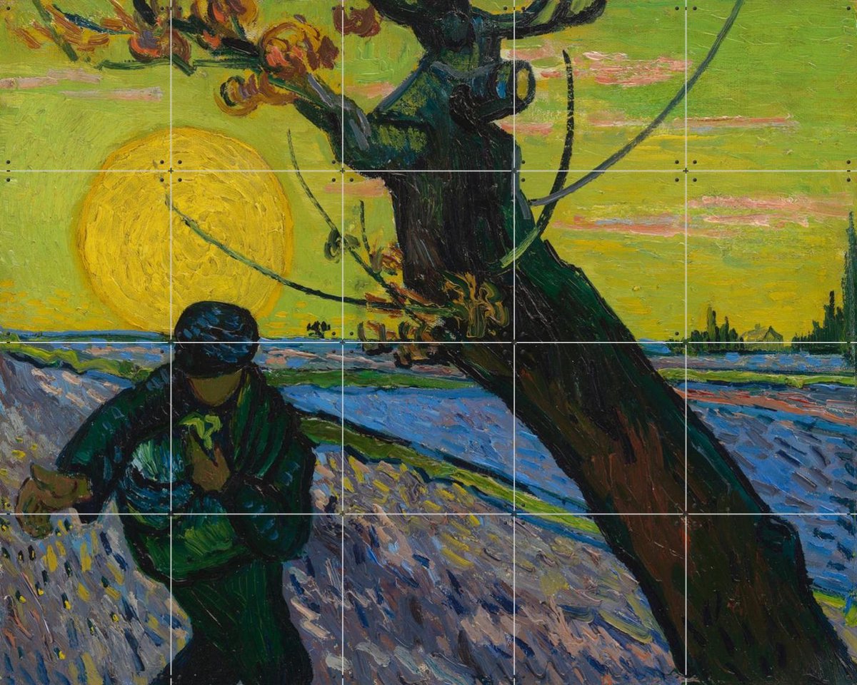 IXXI De zaaier (1888), Vincent van Gogh (1853 - 1890) & Van Gogh Museum - 100 x 80 cm - Gratis ophangtool - Grote wanddecoratie en posters - Klassiek
