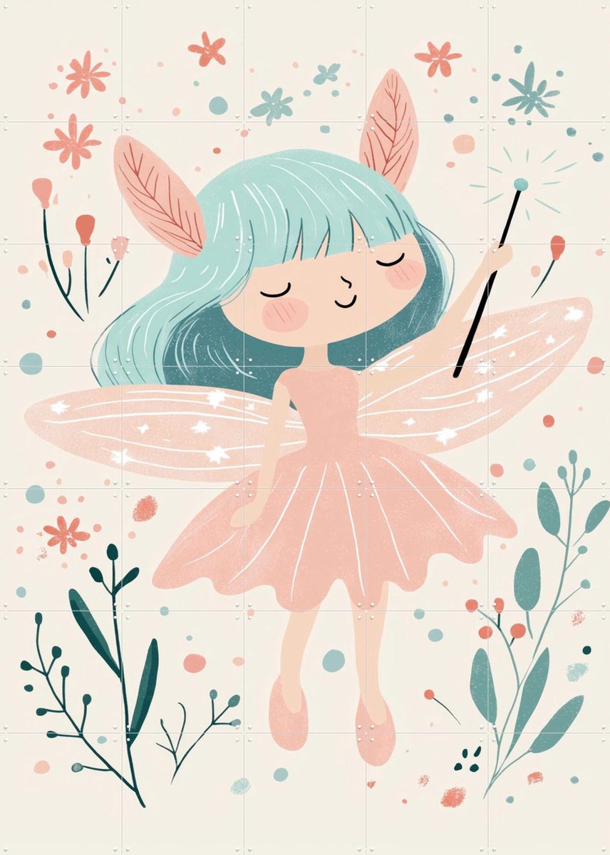 IXXI Forest Fairy, Treechild & Various - 100 x 140 cm - Gratis ophangtool - Grote wanddecoratie en posters - Fantasierijk, Illustraties, Cartoonesk
