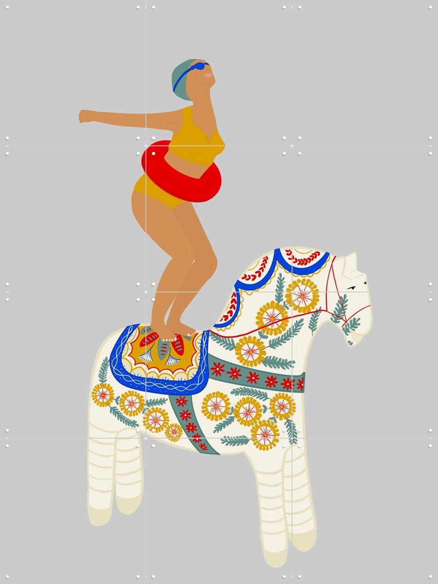 IXXI Little Pony, Jota de Jai & Various - 60 x 80 cm - Gratis ophangtool - Grote wanddecoratie en posters - Cartoonesk, Kleurrijk, Illustraties