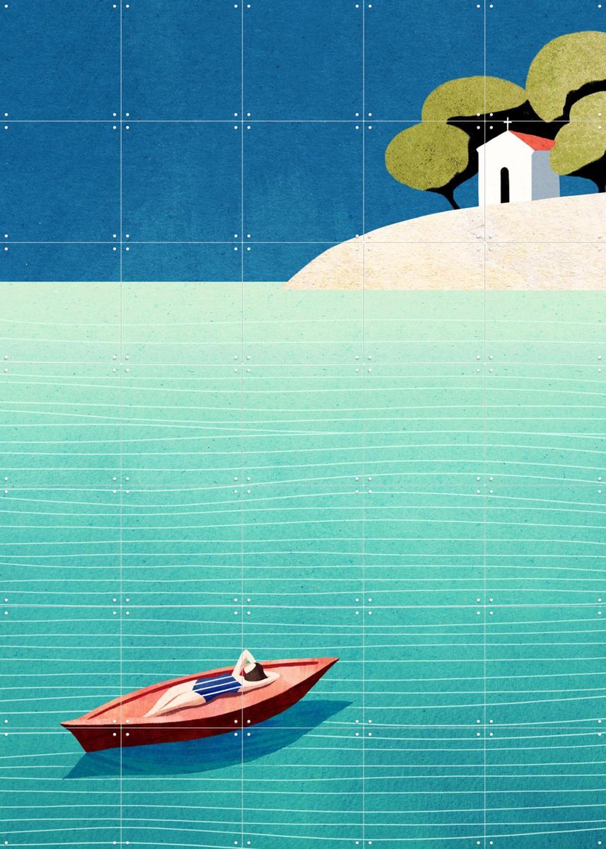 IXXI La Siesta, Henry Rivers - 100 x 140 cm - Gratis ophangtool - Grote wanddecoratie en posters - Grafisch Ontwerp, Minimalisme, Illustraties
