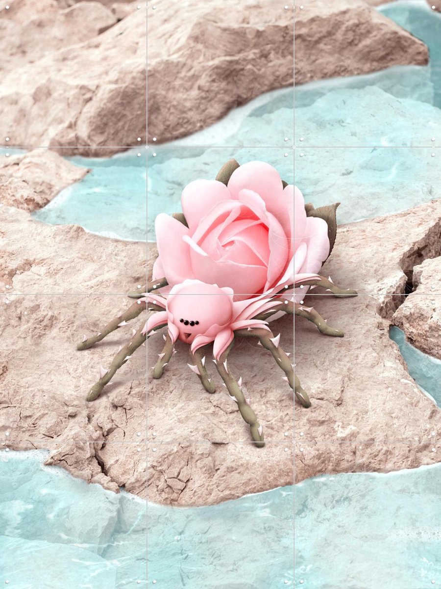 IXXI Web of Desire, Julien Tabet - 60 x 80 cm - Gratis ophangtool - Grote wanddecoratie en posters - Speels, Surrealisme, Fantasierijk, Fotografie