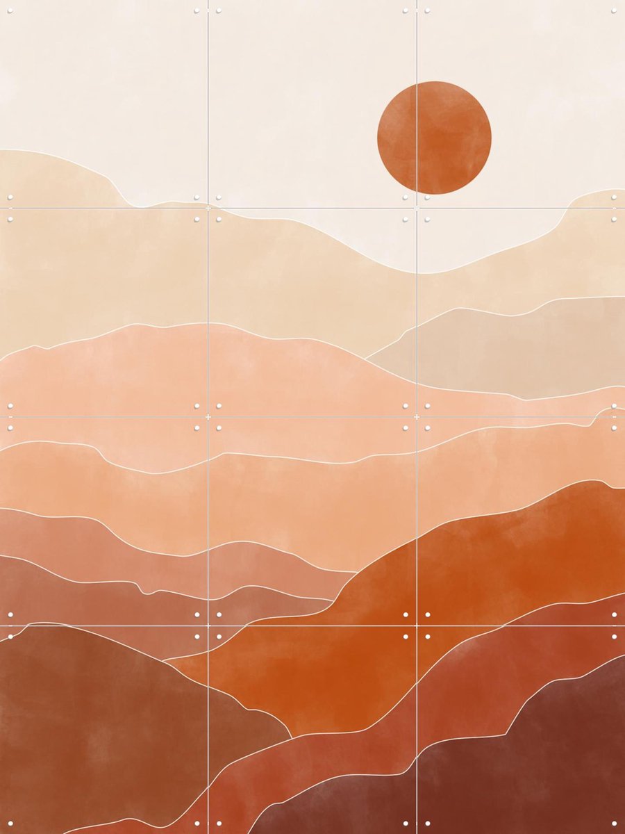 IXXI Desert Sun Rise, Elena Ristova & Various - 60 x 80 cm - Gratis ophangtool - Grote wanddecoratie en posters - Abstract, Woonkamer, Slaapkamer