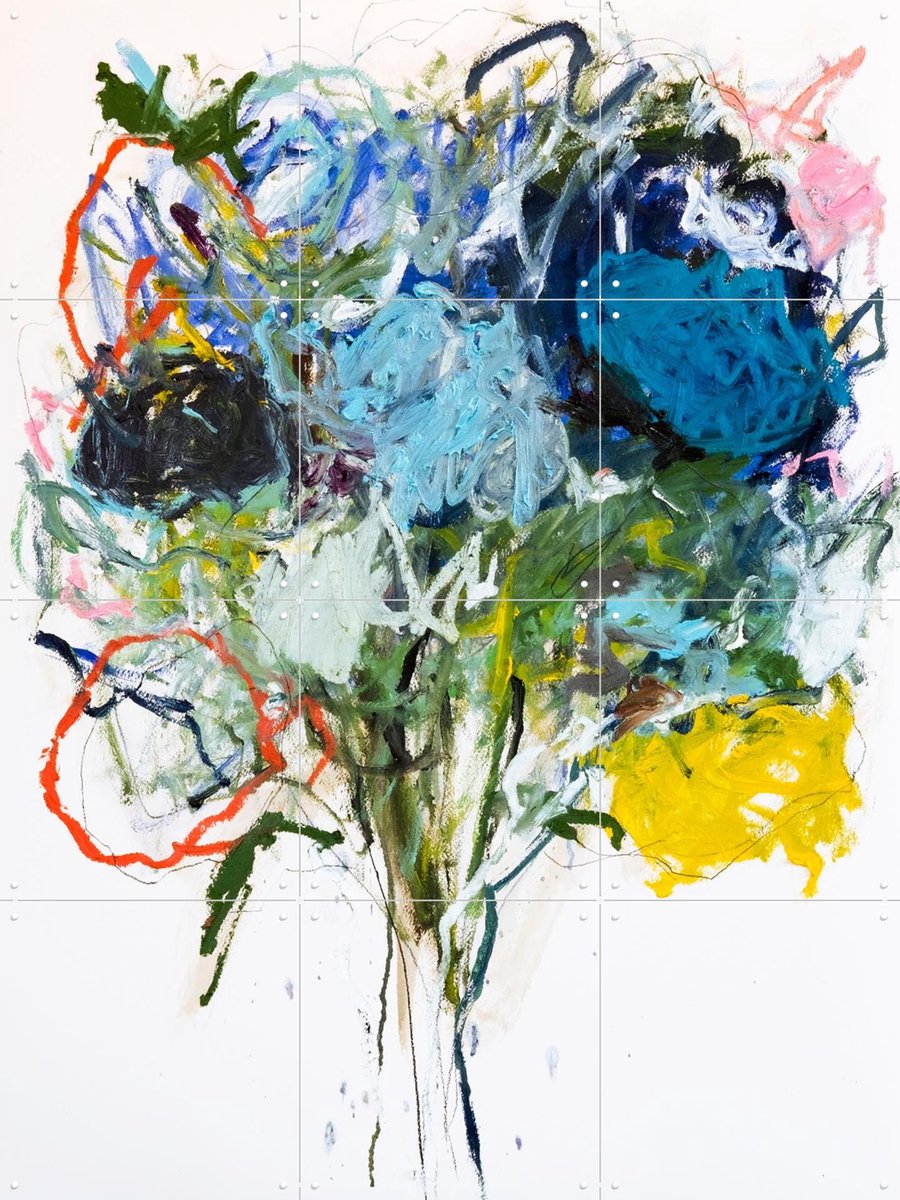 IXXI Ranunculus 07, Leigh Viner - 60 x 80 cm - Gratis ophangtool - Grote wanddecoratie en posters - Abstract, Kleurrijk, Olieverf, Slaapkamer