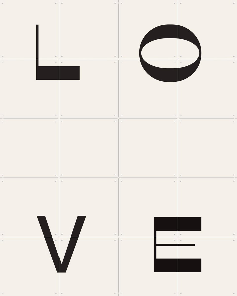 IXXI LOVE, Bohomadic Studio - 80 x 100 cm - Gratis ophangtool - Grote wanddecoratie en posters - Illustraties, Typografie, Minimalisme, Grafisch