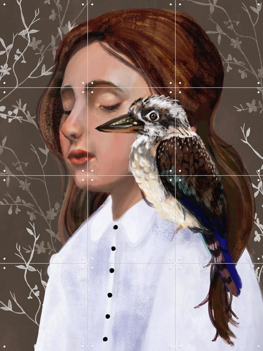 IXXI Kookaburra, Esther Sepers - 60 x 80 cm - Gratis ophangtool - Grote wanddecoratie en posters - Illustraties, Digitale Kunst, Woonkamer