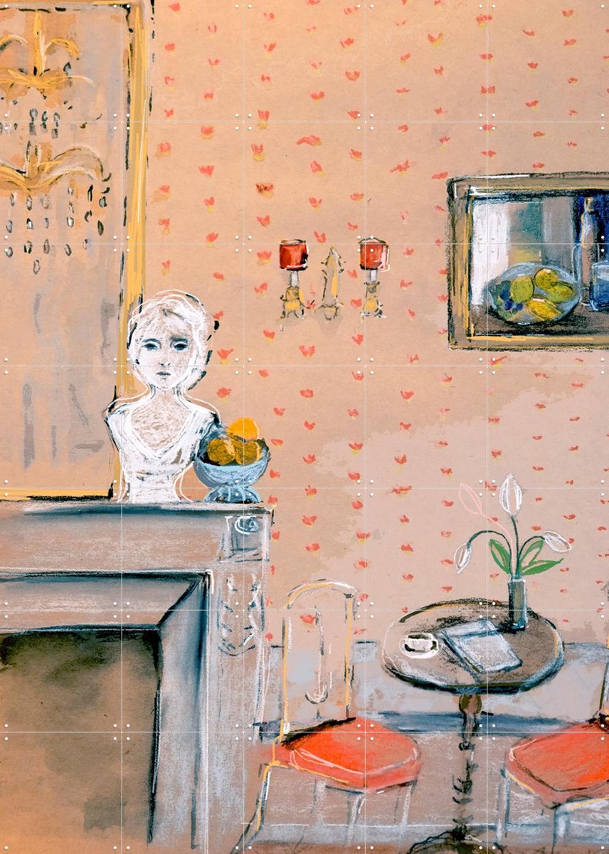 IXXI Still Life Villa Des Pres, Leigh Viner - 100 x 140 cm - Gratis ophangtool - Grote wanddecoratie en posters - Vintage, Kleurrijk, Illustraties