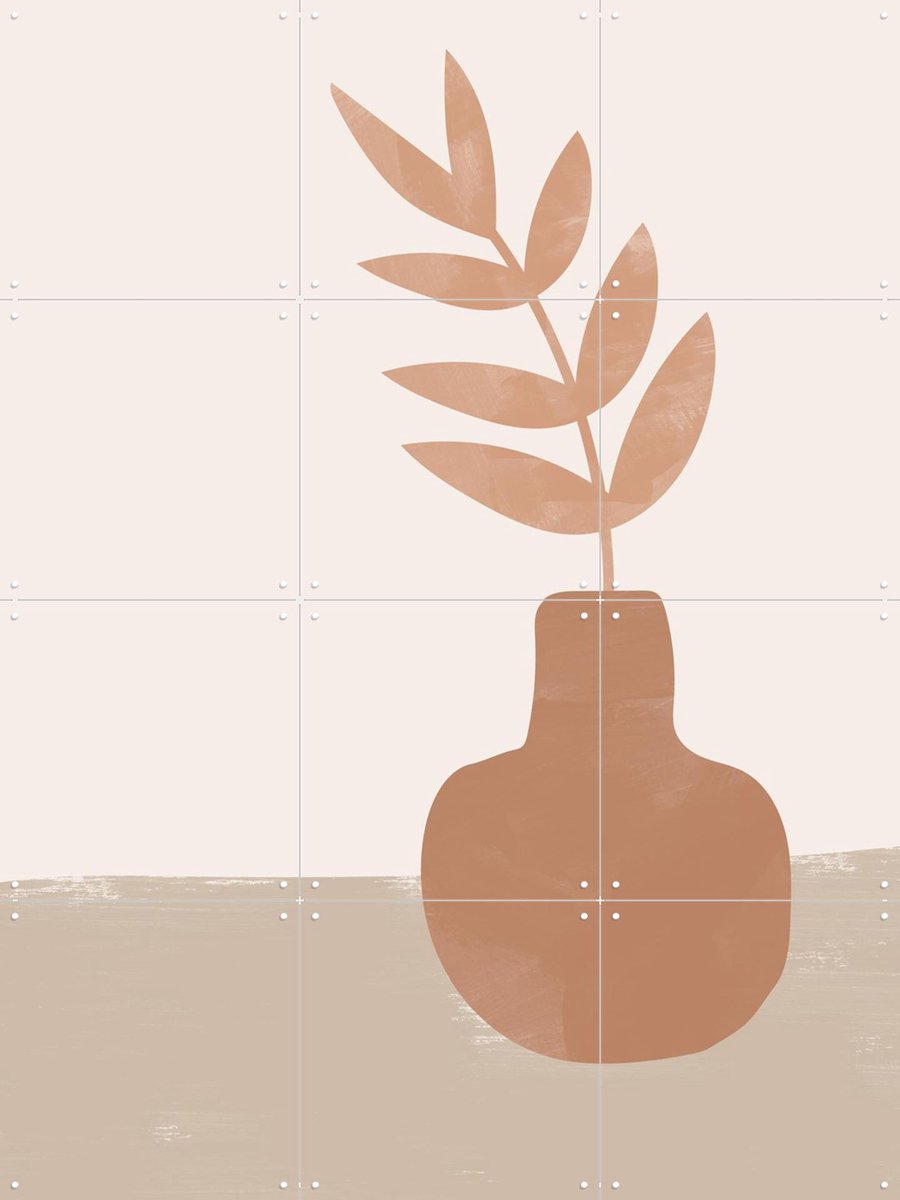 IXXI Plant in the Vase, Melloi Art & Various - 60 x 80 cm - Gratis ophangtool - Grote wanddecoratie en posters - Minimalisme, Abstract, Geometrische