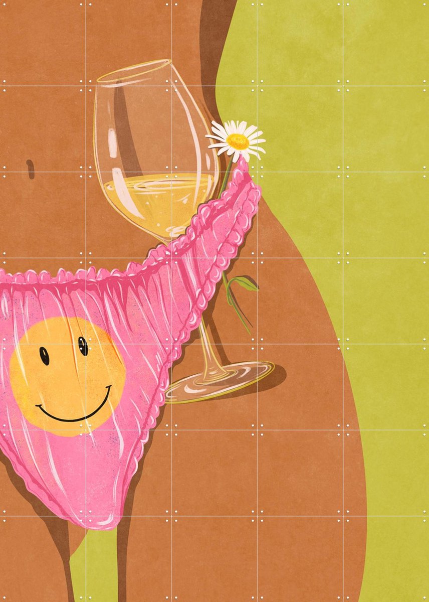 IXXI Wine and Me Summer Edition, Raissa Oltmanns - 100 x 140 cm - Gratis ophangtool - Grote wanddecoratie en posters - Grafisch Ontwerp, Speels