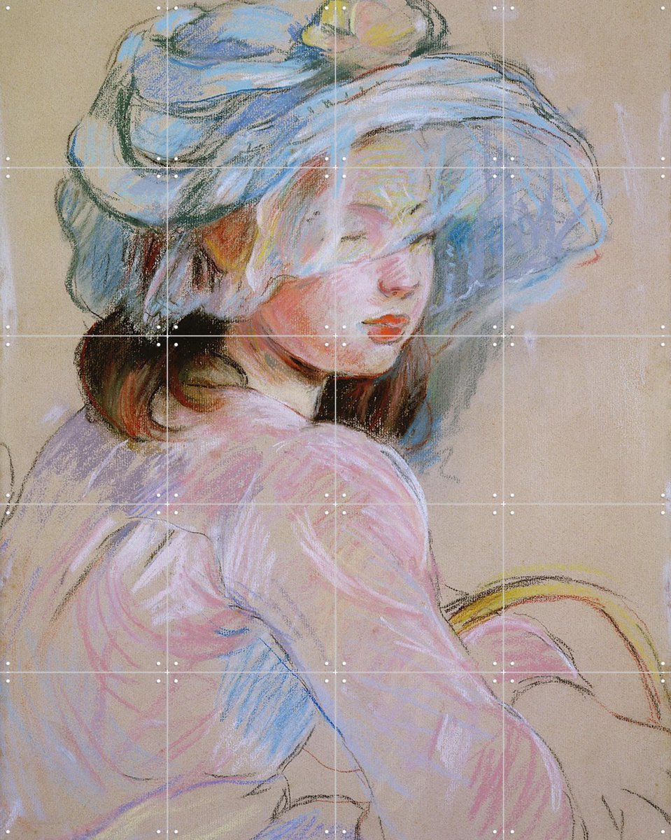 IXXI Girl Carrying a Basket, Berthe Morisot & Bridgeman Images - 80 x 100 cm - Gratis ophangtool - Grote wanddecoratie en posters - Impressionisme
