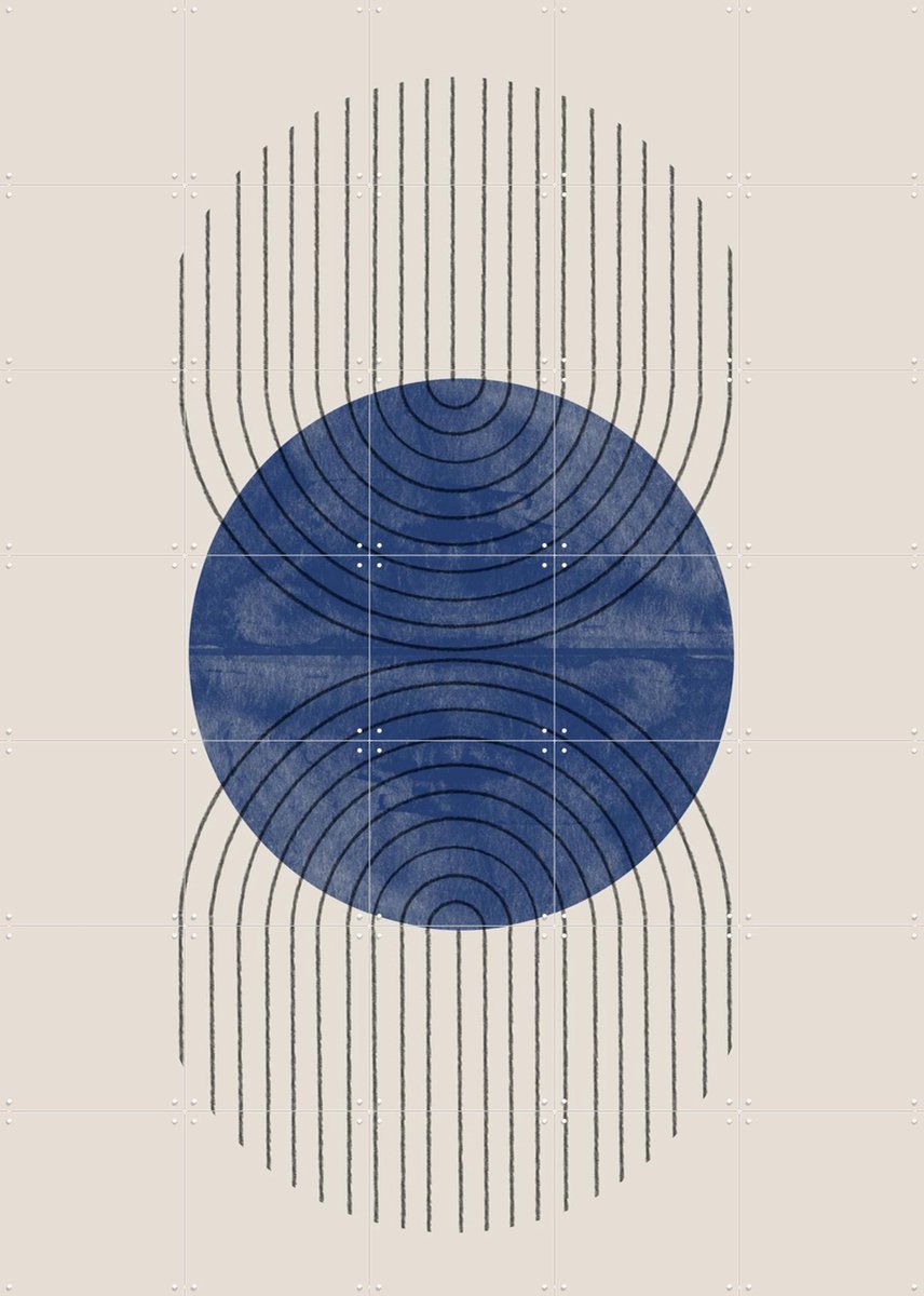 IXXI Perfect Point Blue, The Miuus Studio & Various - 100 x 140 cm - Gratis ophangtool - Grote wanddecoratie en posters - Illustraties, Geometrische