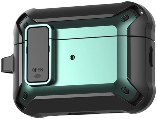 Telestore - Hoesje geschikte voor AirPods Pro 3 - TPU hybride hoesje Beschermhoes - Shockproof AirPods Pro 3 Cover - AirPods Pro 3 Hoesje - Geschikt voor Apple Airpods Pro 3 - groen - hard en TPU cover met sleutelhanger
