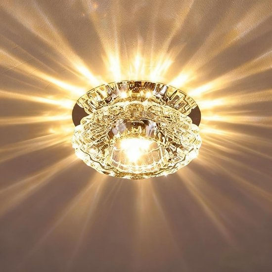 Kristal LED Plafondlamp Gang - 3W Warme Wit - Voor Gang en Woonkamer