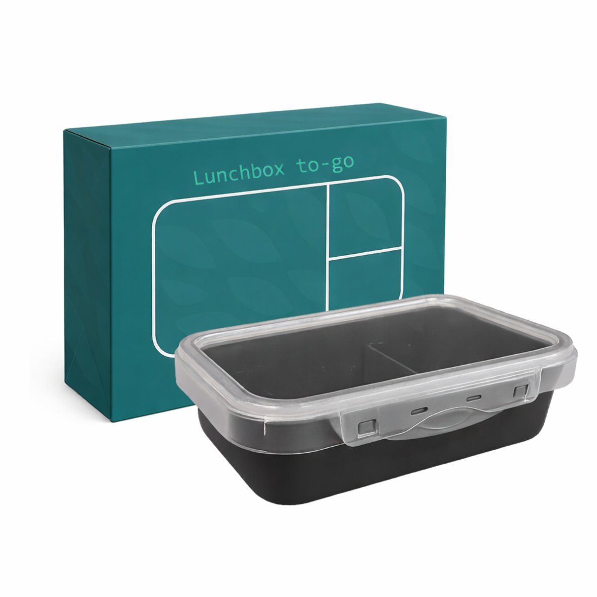 Köpke Broodtrommel - Lunchbox - Rechthoekig - Zwart - Transparant