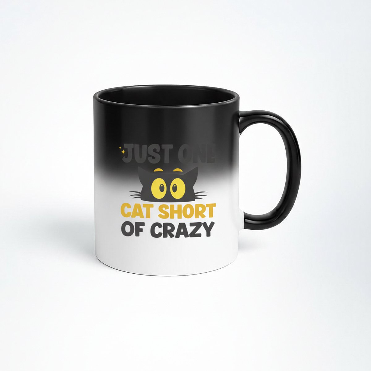 Just One Cat Short of Crazy - Magische Koffiemok met Kat Design