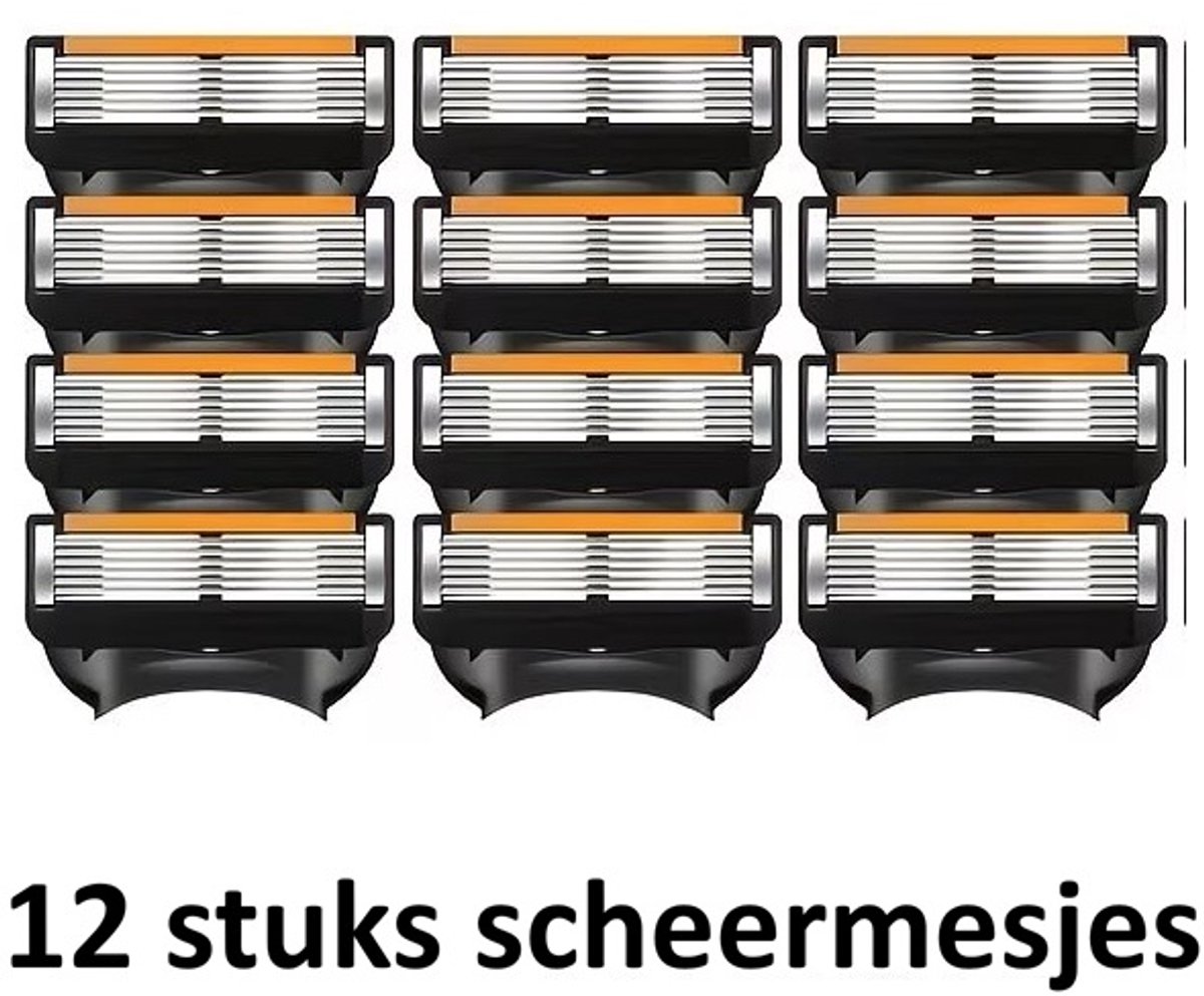 K&R Ventures® Scheermesjes – Compatibel met Fusion 5 – 12 Stuks – Past op Alle Fusion5 Type Houders (Power, ProGlide & ProShield) – Precisie Scheermessen voor Mannen