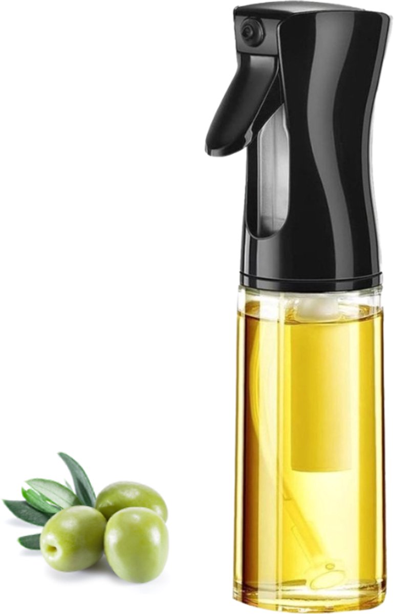 Flow Goods Olijfolie Sprayer – Zwart – Olie Spray - Navulbaar Olie Glas – 200 ML – Cooking Spray - BBQ Accesoires – Airfryer