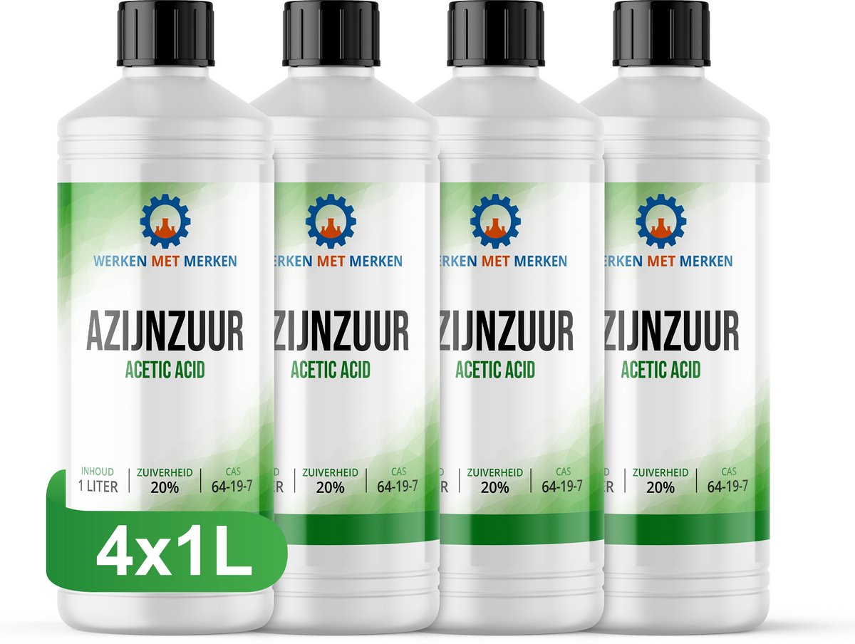 Azijnzuur 20% - Doos, 4x1 liter