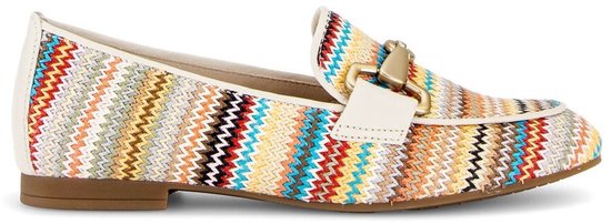 Linker Gabor instapper met zigzagpatroon in multicolor en gouden bit.