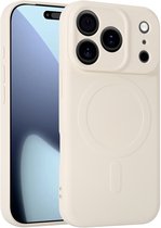 YPCd - MagSafe Backcover voor Apple iPhone 17 Pro / iPhone 18 Pro – Shockproof Siliconen Hoesje met Verhoogde Randen & Draadloos Opladen – Beige