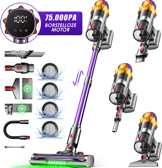 Fukstern Draadloze Stofzuiger met 75KPa Zuigkracht - Fukstern - €169,99
