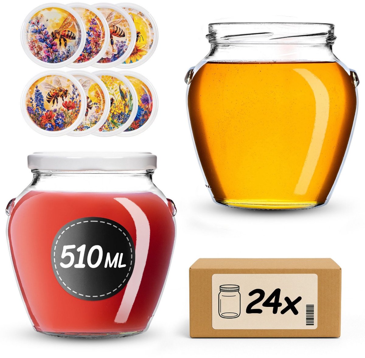 KADAX Inmaakpotten 510 ml fi82 Gele Bij 24 stuks