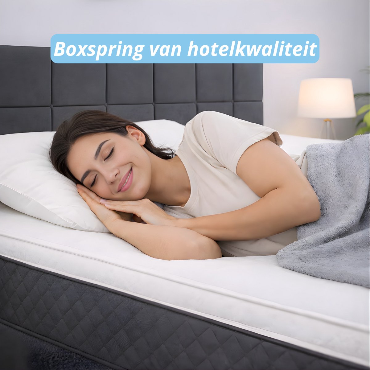 Maan matras Boxspring 120x200 Antraciet met Opbergruimte - afbeelding 2