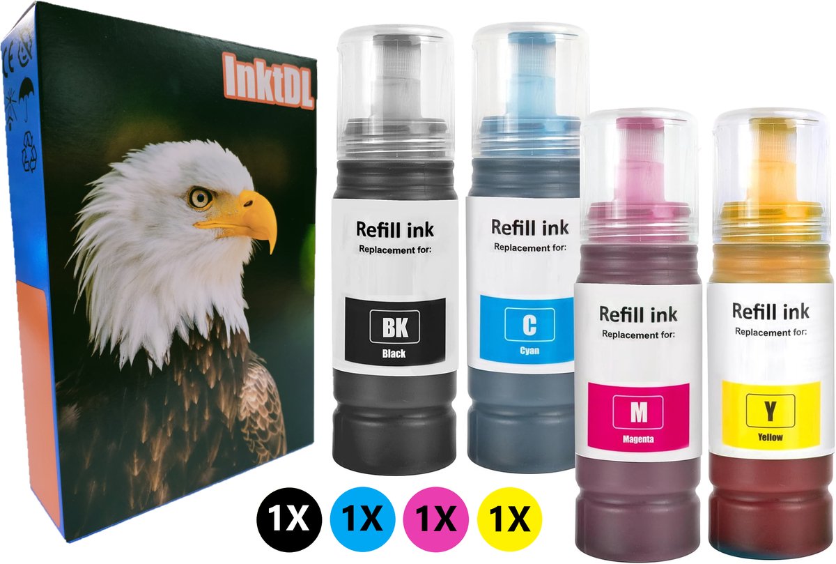Huismerk geschikt voor Epson 103 Inktflessen - Inkt geschikt voor EcoTank L1110 - L3110 - L3111 - L3150 - L3151 - L3160