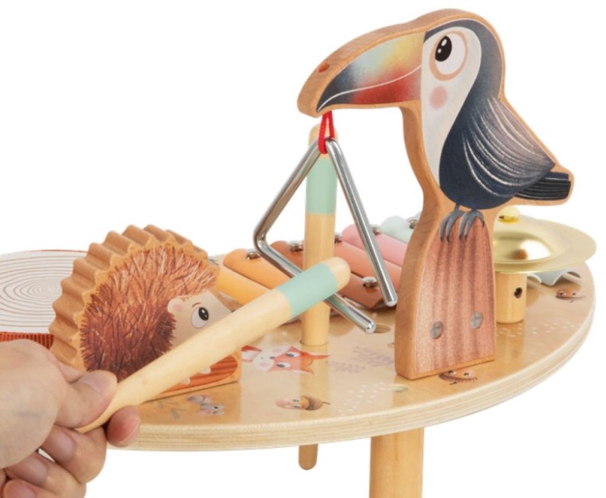 Beebie Babbels - Muziektafel – Muziek Speelgoed - Houten Speelgoed - Speelgoedinstrumenten - Muziekspeelgoed 1 jaar - Met Xylofoon, Triangel en Trommel — afbeelding 9