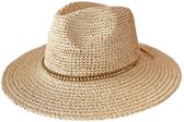 Palmera Cowboy – Cowboy Hoed Dames Ibiza Strohoed Zomerhoed UV bestendig - Maat: M-L: 58 cm - Naturel