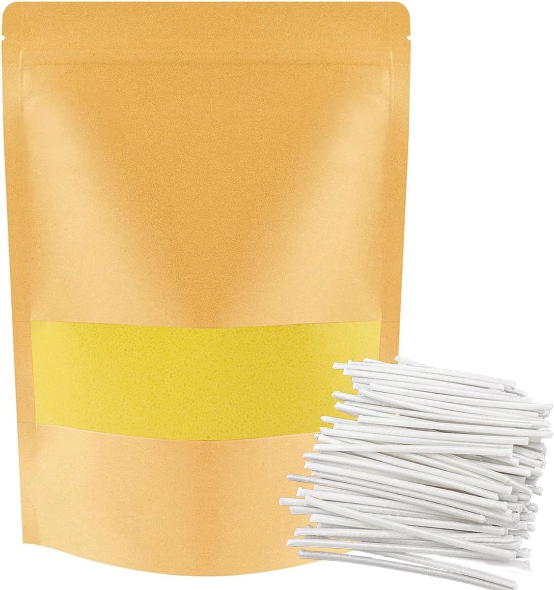 Imperatoris - Kaarsenzand - Kaarsen Zand - Burning Sand - Candle Sand - Herbruikbaar - Poederkaars - 1 Kg - 50 Lonten van 5 cm - Geel