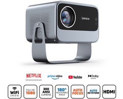 Lenco LPJ-960SI Beamer - Full HD 1080P - Wifi - Netflix - 300 ANSI lumen - LCD Projector
