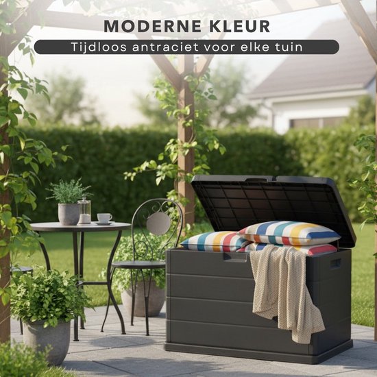 Pro Garden- Opbergbox Kussenbox - Tuinkist 170 liter - Grijs- 75 x 44 x 53 cm van Pro Garden — afbeelding 5