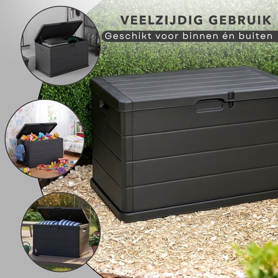 Pro Garden- Opbergbox Kussenbox - Tuinkist 170 liter - Grijs- 75 x 44 x 53 cm van Pro Garden — afbeelding 4