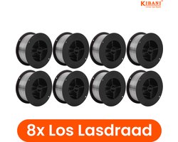 Kibani Rol Lasdraad voor Lasapparaat per 8 - Flux Lasdraad - 0,8 mm - Voor Gasloos Lassen - Set van Tien - Universeel - Voor MIG/MAG/TIG Lassers