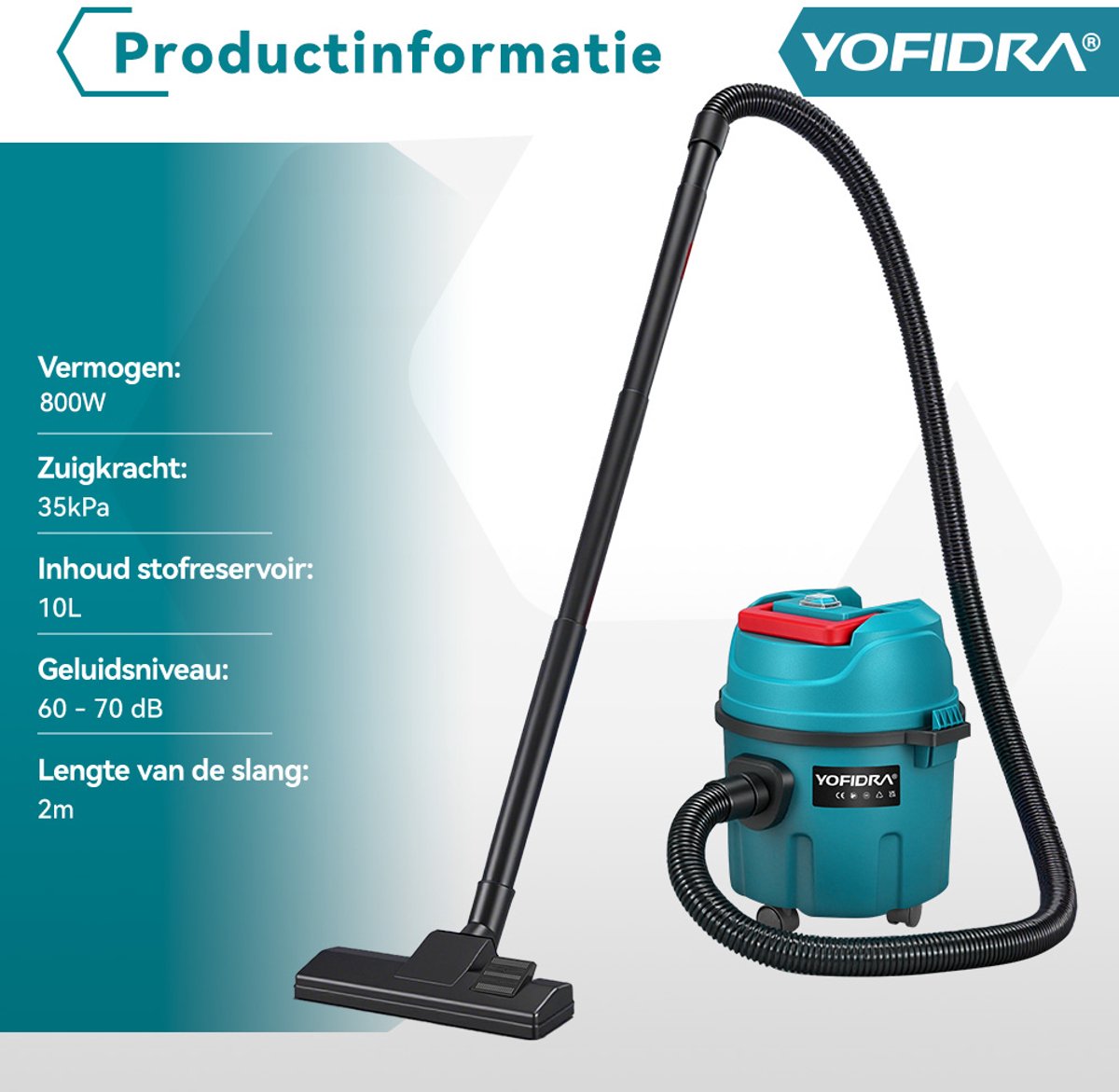 Yofidra Draadloze Stofzuiger 35Kpa met 2 Accu's - afbeelding 2