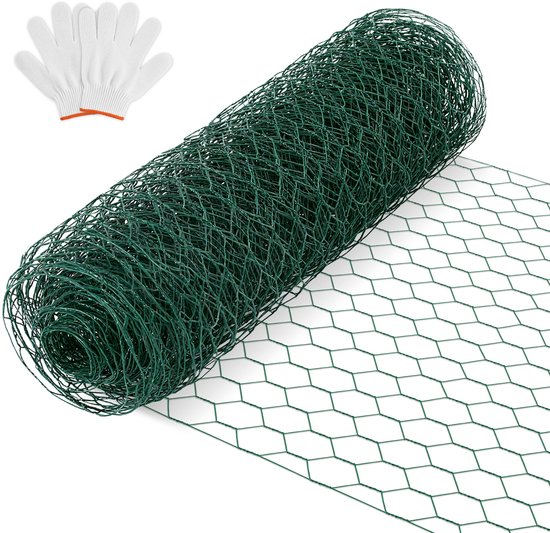 Rouleau de treillis métallique 1x35m - Clôture rigide triple torsion pour enclos et protection, vert