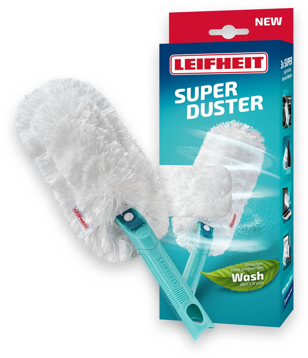 Leifheit Superduster plumeau M - wasbaar - 38 cm - flexibel - click system