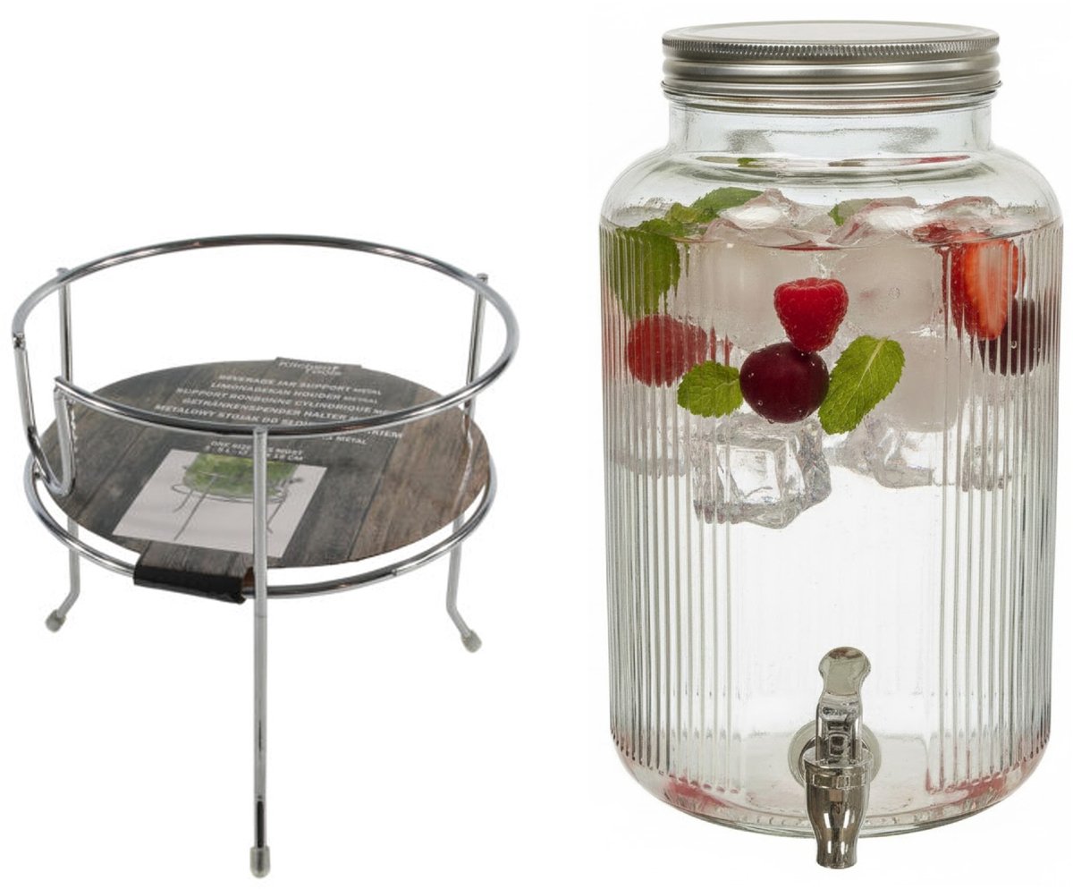 Drankdispenser/limonadetap/waterdispenser - 5 liter - inclusief standaard - 19 x 19 cm