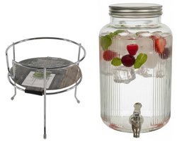 Drankdispenser/limonadetap/waterdispenser - 5 liter - inclusief standaard - 19 x 19 cm