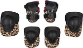 Nijdam Skate Beschermset Panter Kinderen - Roar Ready - Zwart/Panter - Maat M