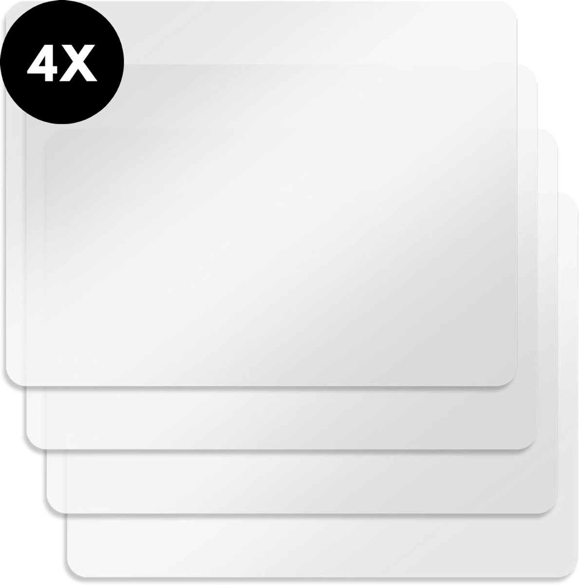 Ultiluxe® Placemats transparant - 4 stuks - Kunststof placemats - Tafelbeschermigsmatten - Hittebestendige tafelmatten - Tafelonderleggers - 43 x 28 cm - Voor eettafel