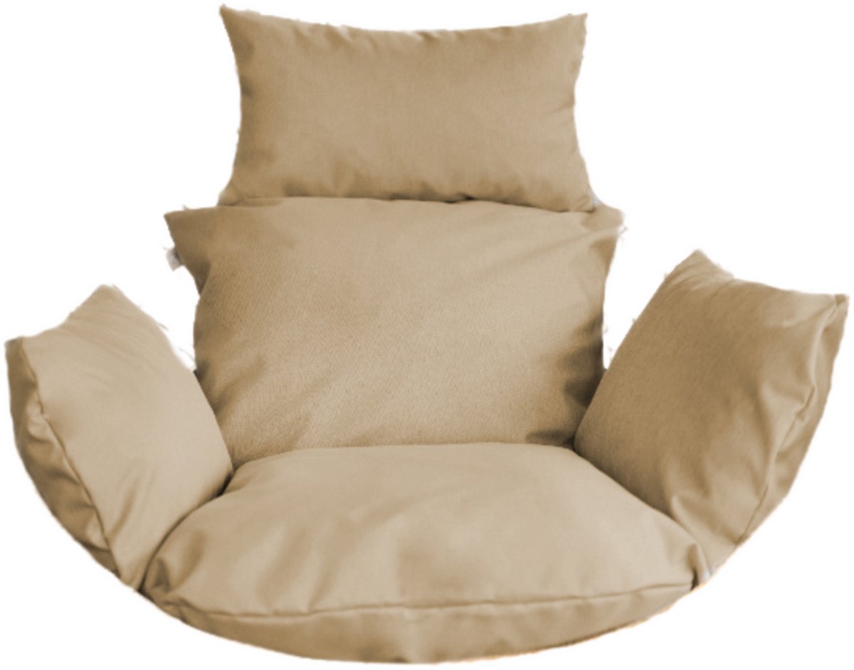 Blomster – Kussen voor hangende coconstoel – Waterafstotend – Afneembare hoes – Beige