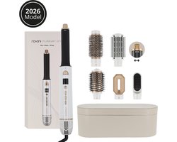 Novani Airstyler Pro – 6-in-1 Multistyler Föhn – Krultang, Krulborstel & Stijlborstel – Ionentechnologie & Cold Shot – Inclusief Luxe Leren Opbergdoos