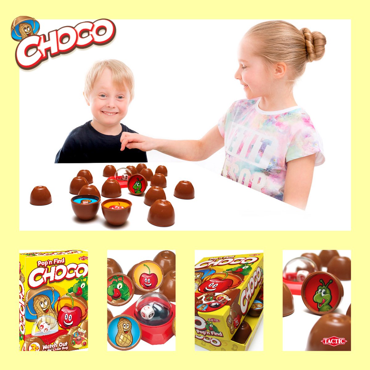 Tactic Choco - Kinderspel - Geheugenspel met Chocolaatjes - Pop-O-Matic Dobbelsteen - Verzamel de Meeste Chocolaatjes - Familiespel voor Jonge Kinderen - 2 tot 4 Spelers - Vanaf 3 Jaar — afbeelding 8
