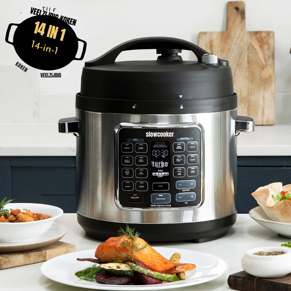 Aura® Multicooker - Multicookers - Veelkleurig - 34cm x 34cm x 31cm; 5.8 kg