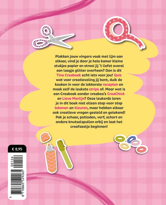Tina Boekspecial Creaboek - CreaChick - Lieve Merlijn - Vakantieboek - Zomerboek - Doeboek - Knutselen Meisjes - Creatief knutselboek kinderen - Puzzels - Tekenen - DIY - Boek Meisje - Invulboek - Kleuren - Invullen - DIY - Strips - Tijdschrift