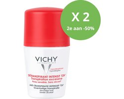 Vichy Intense Antitranspiratie 72U Roller duo – 2 x 50 ml – PROMO